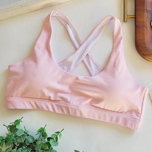 NWT Baby Pink Athletic Top/Sports Bra Feed Me Fight Me Large
